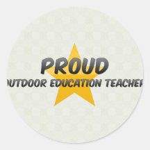 Profesor al aire libre orgulloso de la educación pegatinas redondas