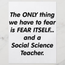 Profesor de ciencias sociales del miedo flyer personalizado
