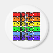 Profesor de inglés del arco iris iman de frigorífico