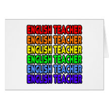Profesor de inglés del arco iris tarjeton