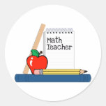 Profesor de matemáticas (cuaderno) etiqueta