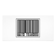 Profesor de matemáticas del código de barras tarjeta personal con foto