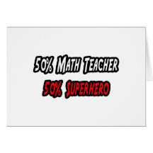Profesor de matemáticas/super héroe tarjeta