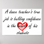 Profesor de sexo masculino de la danza - confianza posters