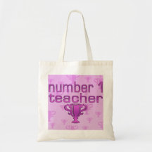 Profesor del número 1 en rosa bolsa de mano