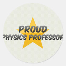 Profesor orgulloso de la física etiquetas redondas