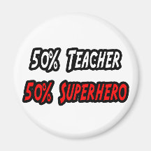 Profesor/super héroe imanes de nevera