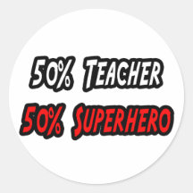 Profesor/super héroe pegatina redonda