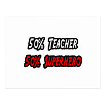 Profesor/super héroe tarjeta postal