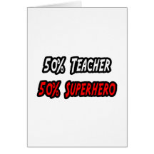 Profesor/super héroe tarjetón