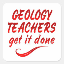 Profesores de la geología calcomania cuadradas personalizada