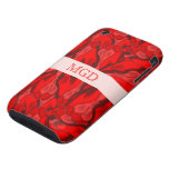 Profusión de Nouveau del arte de tulipanes rojos c Tough iPhone 3 Fundas