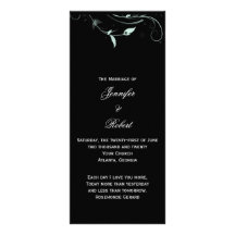 Programa afiligranado floral azul y negro del boda tarjeta publicitaria