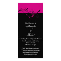 Programa afiligranado floral fucsia y negro del bo tarjeta publicitaria personalizada