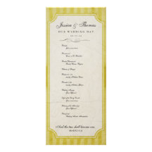 Programa amarillo de encargo del boda del encanto  comunicados personalizados