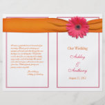 Programa anaranjado del boda de la cinta de la mar flyer personalizado