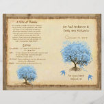 Programa azul caprichoso del boda del árbol de la  folletos