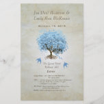 Programa azul caprichoso del boda del árbol de la  folletos