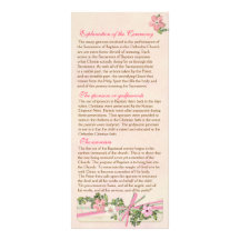 Programa bautismal floral 2/5 tarjetas publicitarias