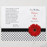 Programa blanco del boda del lunar del negro rojo  tarjetones