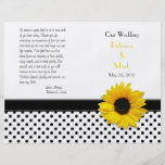 Programa blanco negro del boda del lunar del giras flyer personalizado