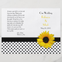 Programa blanco negro del boda del lunar del giras flyer personalizado