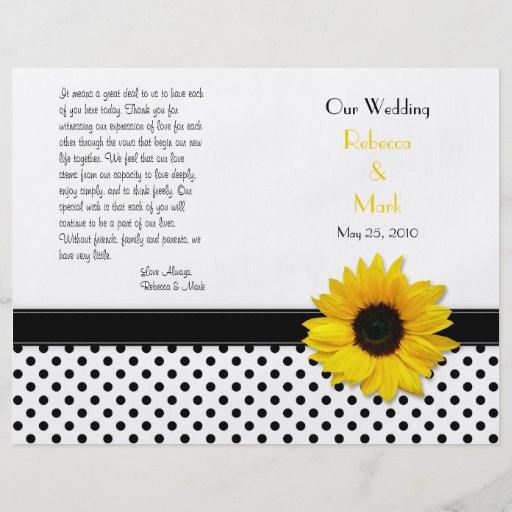 Programa blanco negro del boda del lunar del giras flyer personalizado