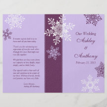 Programa blanco púrpura del boda del invierno de l tarjetas publicitarias