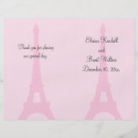 Programa bonito del boda de París Tarjetones