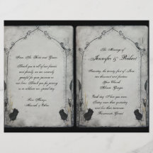 Programa color de rosa negro gótico del boda del e flyer personalizado