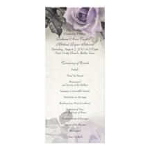 Programa color de rosa púrpura del boda de la plat comunicado personalizado