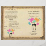 Programa colorido del boda del tarro de albañil de folletos