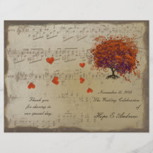 Programa coralino oscuro del boda del árbol de la  flyer a todo color