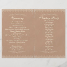 Programa de la ceremonia de boda del vintage flyer a todo color