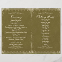 Programa de la ceremonia de boda del vintage tarjetas publicitarias