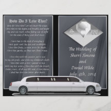 Programa de lujo del boda (diseño del BI-doblez) Tarjetón