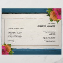 Programa de madera pintado país rústico del boda tarjetón