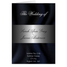 Programa de seda negro del boda tarjetón