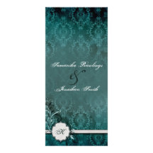 Programa del boda - damasco elegante del monograma plantillas de lonas