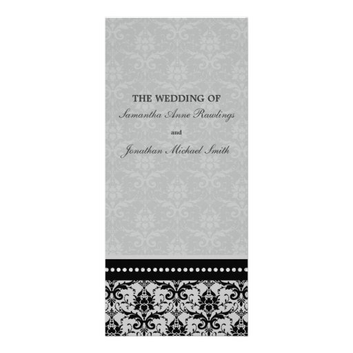 Programa del boda - damasco gris pizarra elegante lonas personalizadas