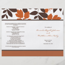 Programa del boda de la caída tarjetas informativas