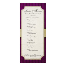 Programa del boda de la marfil y de la berenjena d invitacion personal 