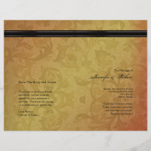 Programa del boda de la regencia de la caída flyer a todo color