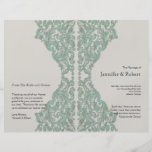 Programa del boda de la silueta del vintage de la  tarjeton