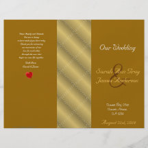 Programa del boda de la tela escocesa del oro flyer personalizado