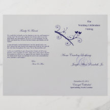 Programa del boda de Lockamy Tarjeton