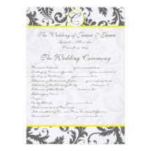 Programa del boda del ajuste del amarillo del dama comunicado personal  