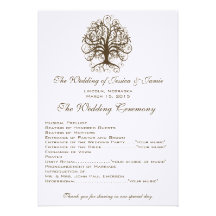 Programa del boda del árbol del remolino anuncios personalizados