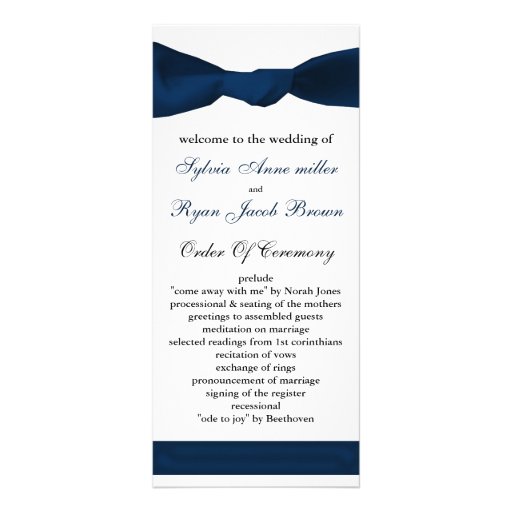 programa del boda del arco de los azules marinos tarjeta publicitaria