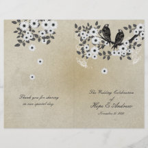 Programa del boda del BI-Doblez del pergamino de l Tarjetas Publicitarias